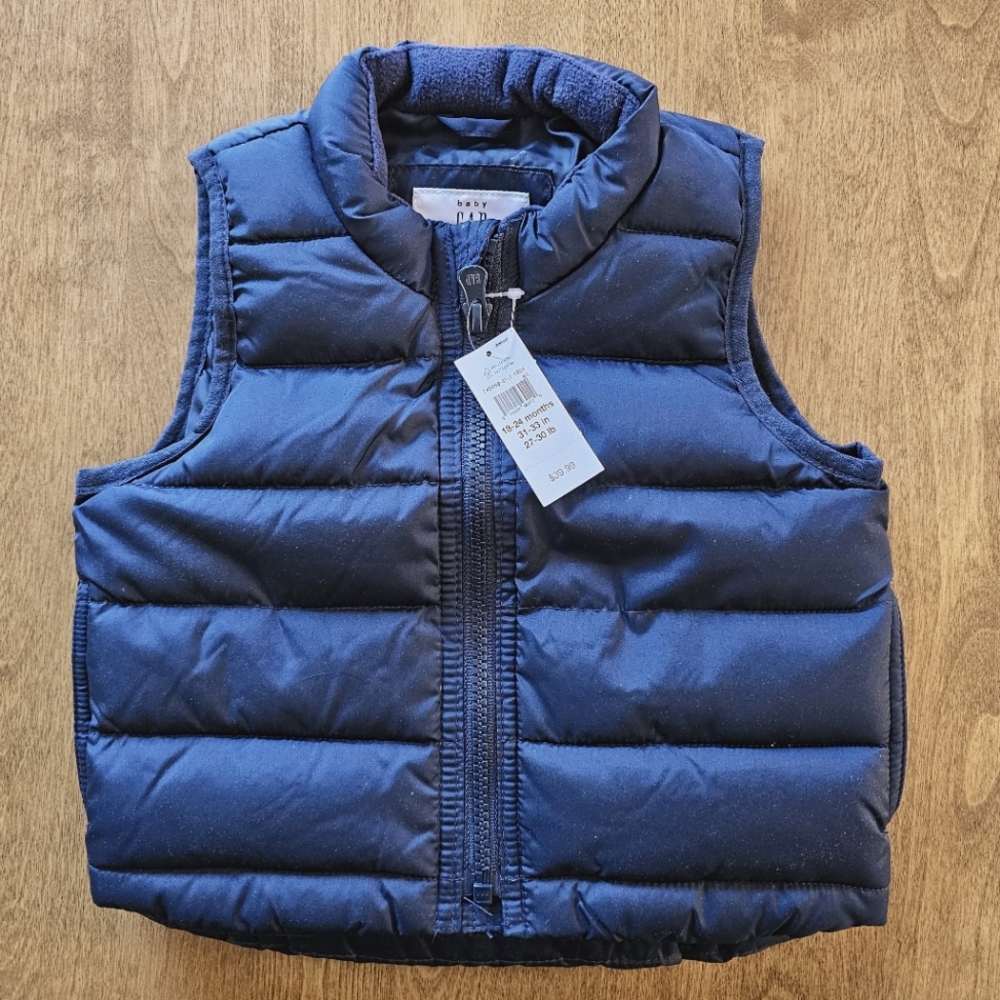 Baby Gap Navy Puffer Vest Size 18-24 Months